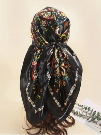 Black Multi-colour Paisley Print Scarf/Bandana